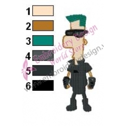 Ferb Fletcher Phineas and Ferb Embroidery Design